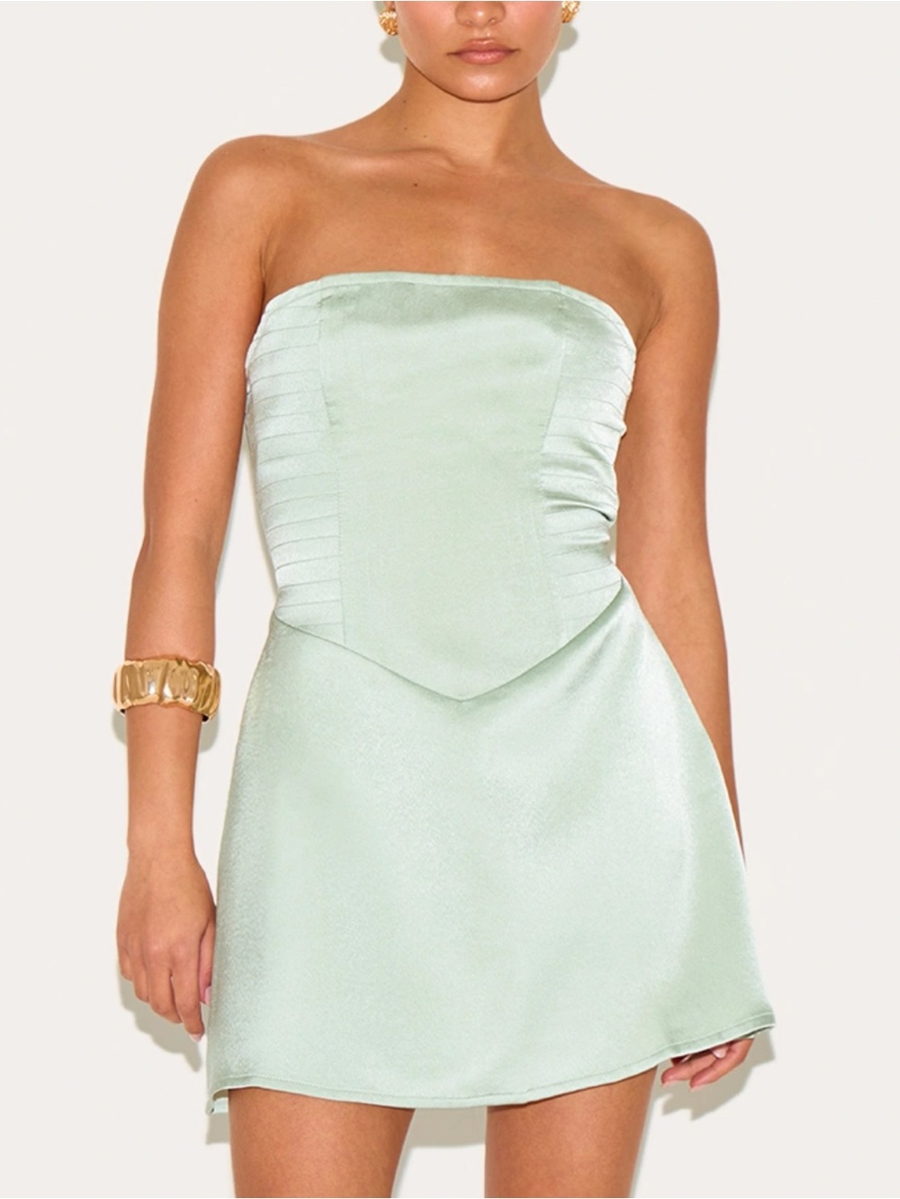 Pretty Little Thing PETITE ICED CORSET MINI DRESS